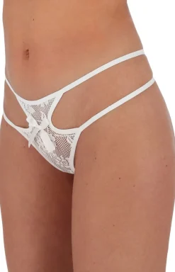 Damskie Passion Stringi Z Koronką|Stringi Sznurki - stringi z paseczkami białe ROSCA