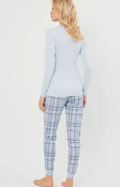 Damskie Italian Fashion Piżamy Bawełniane|Piżamy Damskie Długie - Piżaa daka na długi rękaw i długie podnie Katrin