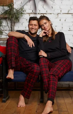 Damskie Italian Fashion Piżamy W Kratę|Piżamy Damskie Długie - Piżama damska na długi rękaw i długie nogawki Ordesa