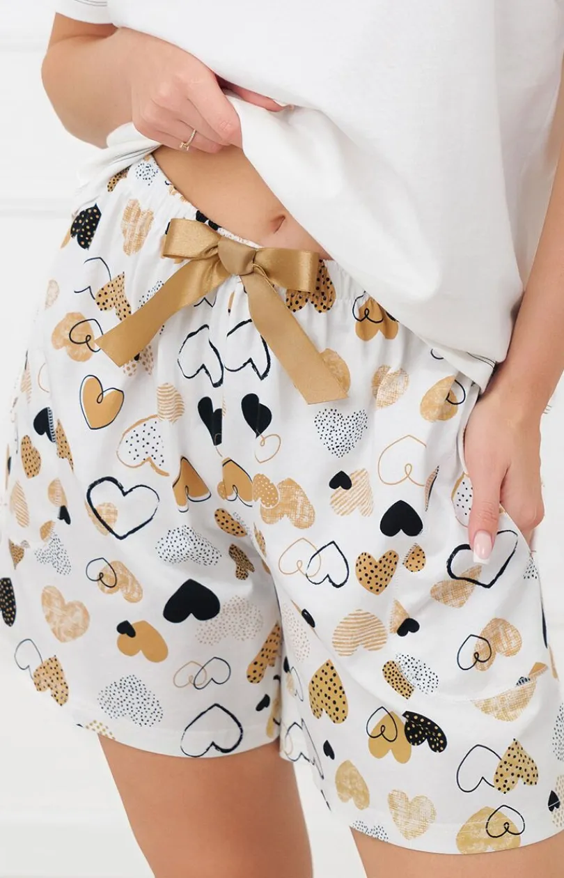 Damskie Italian Fashion Piżamy Damskie Krótkie|Piżamy Damskie - Piżaa daka na krótki rękaw i krótkie podnie Ariea
