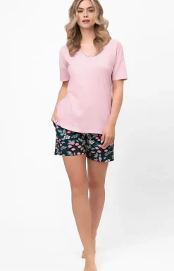 Damskie Italian Fashion Piżamy Damskie Krótkie|Bielizna Homewear - Piżama damska na krótki rękaw i krótkie spodnie Marisa