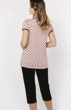Damskie Italian Fashion Piżamy Bawełniane - Piżama damka na krótki rękaw i nogawki 3/4 Bonilla