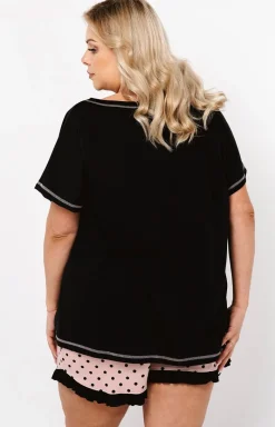 Damskie Italian Fashion Piżamy Bawełniane|Piżamy Damskie Krótkie - Piżama damska na krótki rękaw z krótką nogawką Buscato