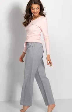 Damskie Momenti per me Piżamy Damskie Długie|Bielizna Homewear - Piżama damka z długim rękawem i długą nogawką Linda