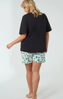 Damskie Italian Fashion Piżamy Bawełniane|Piżamy Damskie Krótkie - Piżama damska z krótkim rękawem i z krótkimi spodnie Picos