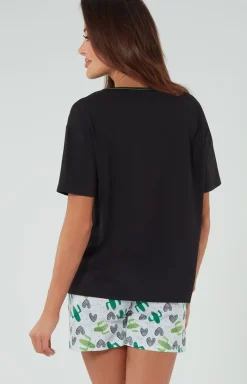 Damskie Italian Fashion Piżamy Bawełniane|Piżamy Damskie Krótkie - Piżama damska z krótkim rękawem i z krótkimi spodnie Picos