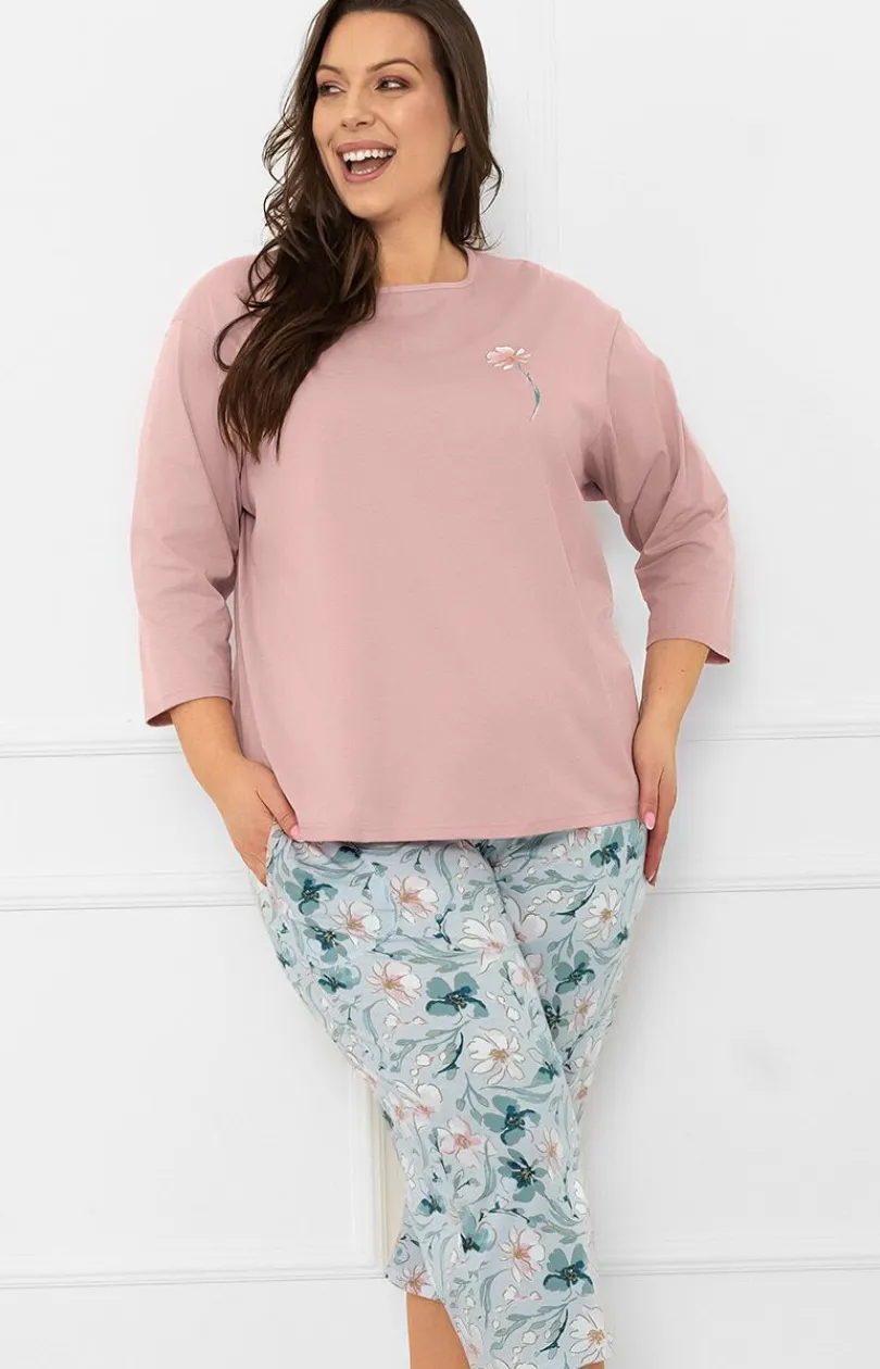Damskie Italian Fashion Ciepłe Piżamy|Piżamy Damskie - Piżaa daska z rękawe 3/4 Peris