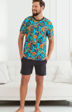 Męskie Italian Fashion Piżamy Męskie - Piżama męska kr.kr. Zanzi