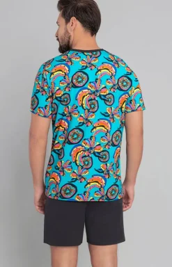 Męskie Italian Fashion Piżamy Męskie - Piżama męska kr.kr. Zanzi