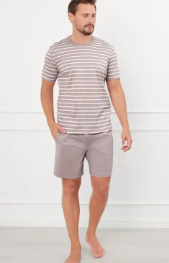 Męskie Italian Fashion Piżamy Męskie - Piżaa ęska na krótki rękaw i krótkie spodnie Bert