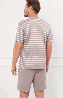 Męskie Italian Fashion Piżamy Męskie - Piżaa ęska na krótki rękaw i krótkie spodnie Bert