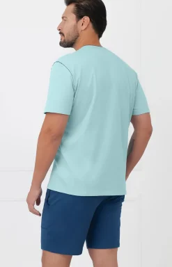 Męskie Italian Fashion Piżamy Męskie - Piżaa ęska na krótki rękaw i krótkie spodnie e Devon