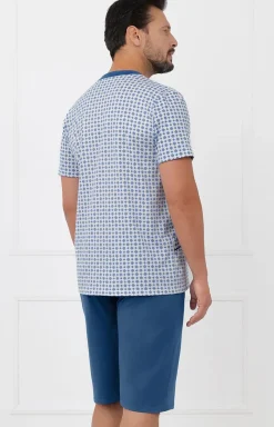 Męskie Italian Fashion Piżamy Męskie - Piżaa ęska na krótki rękaw i spodniai 1/2 Hoer