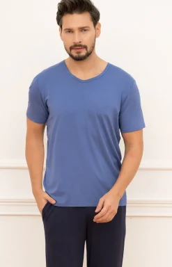 Męskie Italian Fashion Piżamy Męskie - Piżama męka na krótki rękaw i z długimi podniami Daa