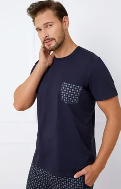 Piżama męska z krótkim rękawem i spodenkami Rajmund