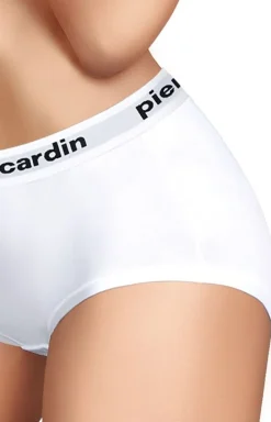Damskie Pierre Cardin Bielizna Plus Size|Figi Bawełniane - portowe bokerki damkie białe Activewear ARACHIDE