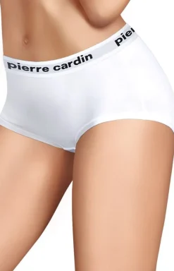 Damskie Pierre Cardin Bielizna Plus Size|Figi Bawełniane - portowe bokerki damkie białe Activewear ARACHIDE