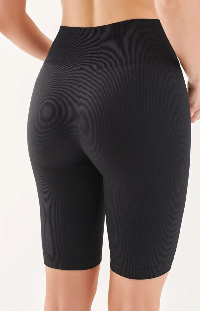 Damskie Gabriella Legginsy|Kolarki Damskie - Prążkowane kolarki damskie czarne Rib 1205
