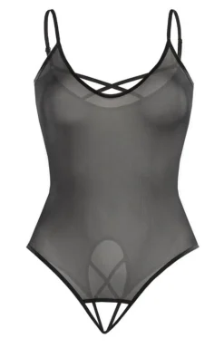 Teyli Body|Body - Prześwitujące dopasowane body siateczkowe Silvia czerwone 2434