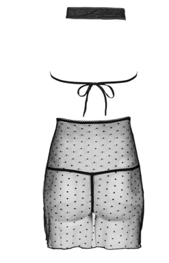 Damskie LivCo Corsetti Fashion Koszulki|Seksowna Koszula Nocna - Przezroczysta tiulowa koszulka i stringi Manirtam