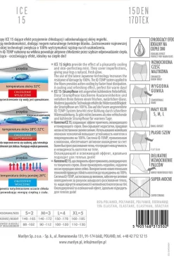 Marilyn Rajstopy Klasyczne|Rajstopy - Rajstopy damskie aktywnie chłodzące z efektem gołych nóg beżowe ICE 15 DEN