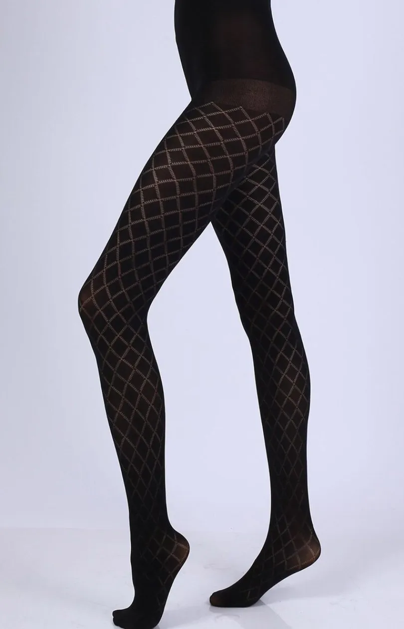 Knittex Rajstopy We Wzory|Rajstopy - Rajstopy damskie czarne 50 DEN 504 Diamora 3D