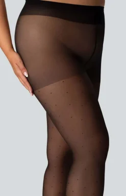 Rajstopy damskie czarne plus size w kropki Dots right 30 DEN