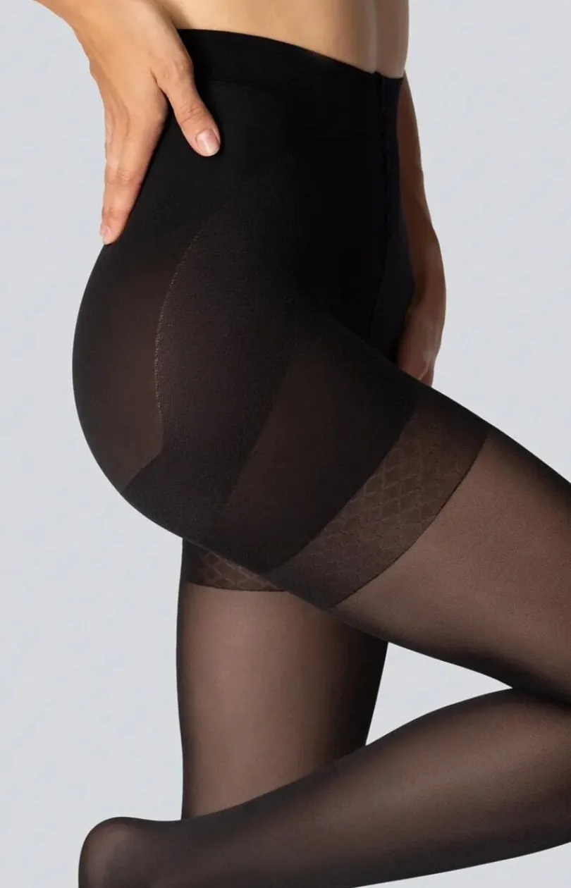 Mona Rajstopy|Rajstopy Plus Size - Rajstopy damskie micro push-up czarne 50 DEN