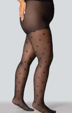Rajstopy damskie plus size we wzory gwiazdek Star 30 DEN
