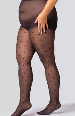 Mona Queen Size Rajstopy W Kropki|Rajstopy We Wzory - Rajstopy damskie w grochy plus size Polka Dot 30 DEN