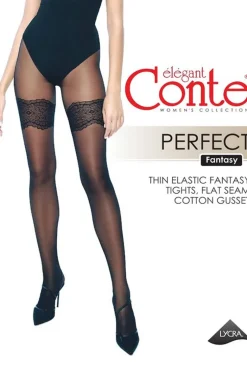 Rajstopy jak pończochy czarne 30 DEN Perfect
