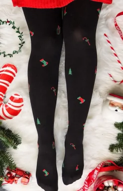 Gabriella Rajstopy We Wzory - Rajstopy świąteczne czarne Christmas 60 DEN