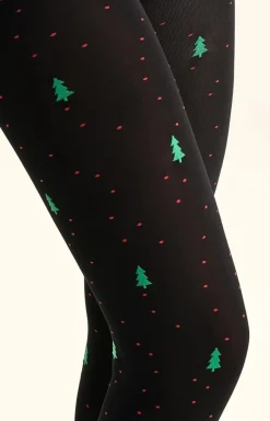 Gabriella Rajstopy We Wzory|Rajstopy Plus Size - Rajstopy świąteczne w choinki Christmas Tree 60 DEN