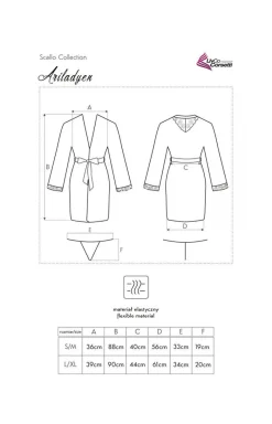 LivCo Corsetti Fashion Szlafroki I Peniuary - Satynowy szlafrok damski i stringi Ariladyen LC 90568