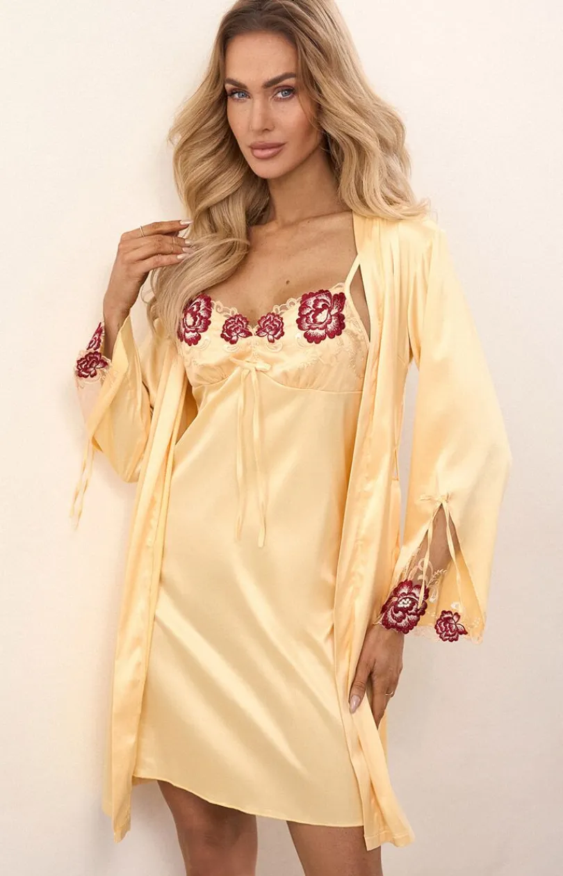 LivCo Corsetti Fashion Szlafroki I Peniuary - Satynowy szlafrok damski Parllie LC 90393-1