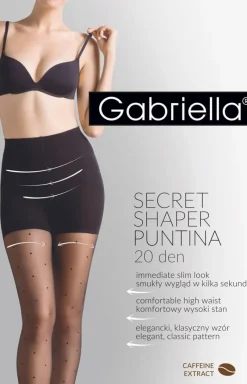 Gabriella Rajstopy We Wzory|Bielizna Wyszczuplająca - Secret Shaper Puntina/Code 680 wyszczuplające rajstopy w kropki 0 den