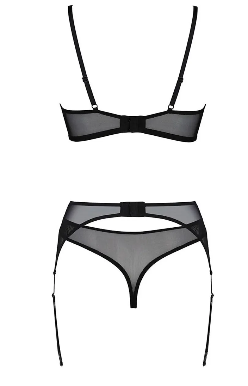 Passion Koszulki|Komplety Bielizny - Selaginella czarne komplet set ECO