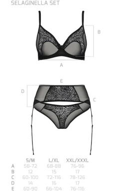 Passion Koszulki|Komplety Bielizny - Selaginella czarne komplet set ECO