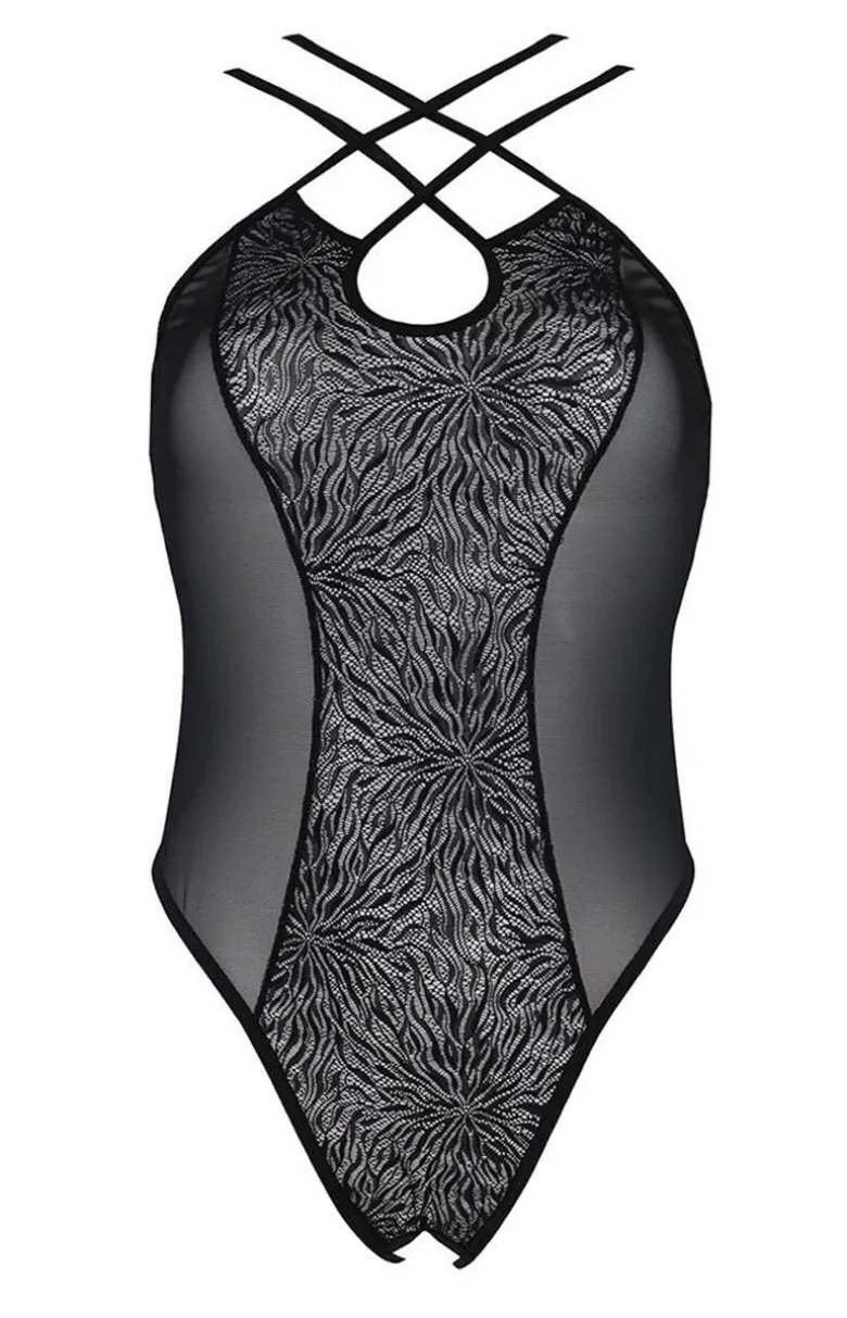 Selaginella czarne tiulowe body ECO