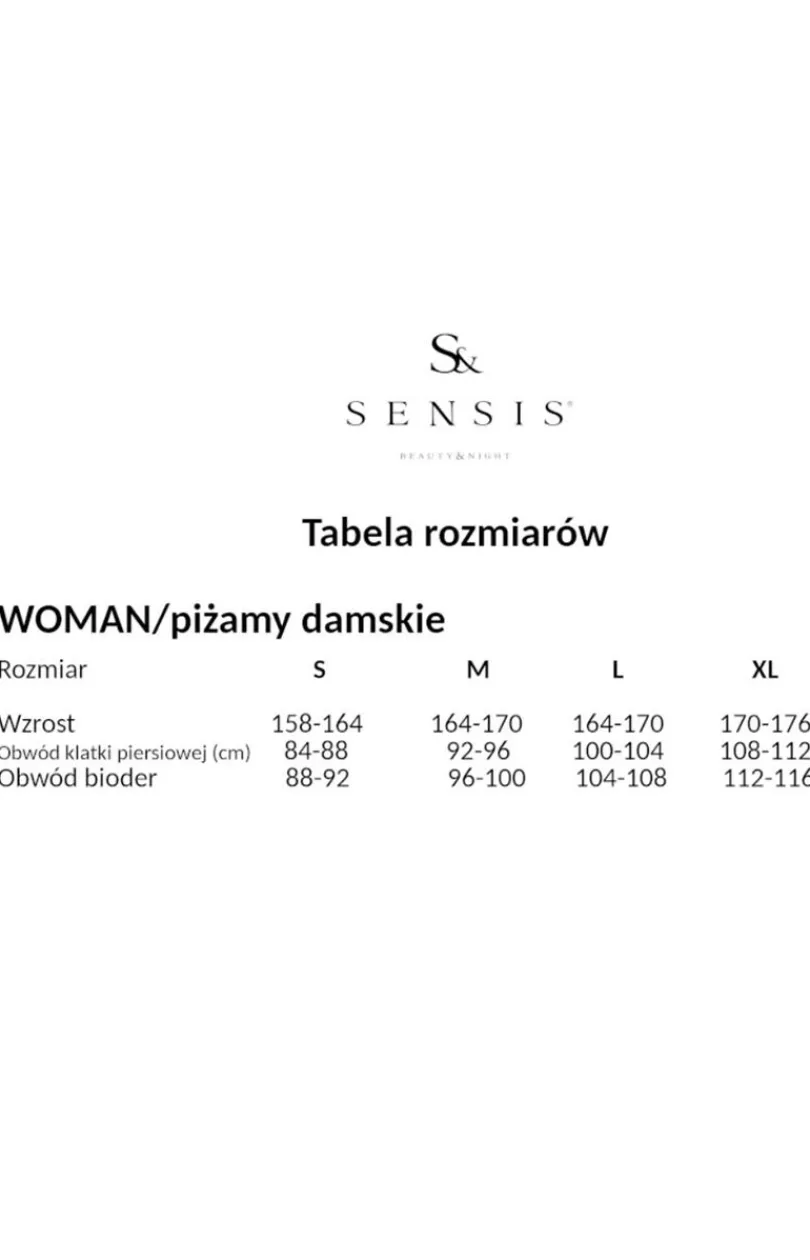 Damskie SENSIS Bielizna Plus Size|Piżamy Damskie Krótkie - bawełniana piżaa daka carett