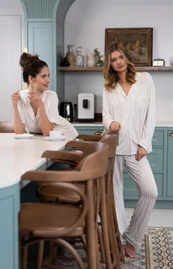Damskie SENSIS Bielizna Homewear|Piżamy Damskie - długa piżaa daka rozpinana Aani