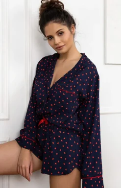 Sensis piżama damska rozpinana w serca Maisie