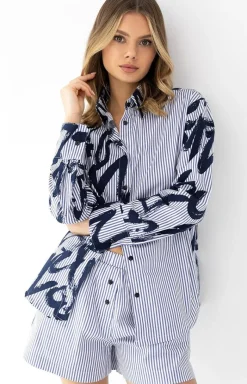 Damskie SENSIS Piżamy Damskie Krótkie|Bielizna Homewear - rozpinana piżaa daka Haie
