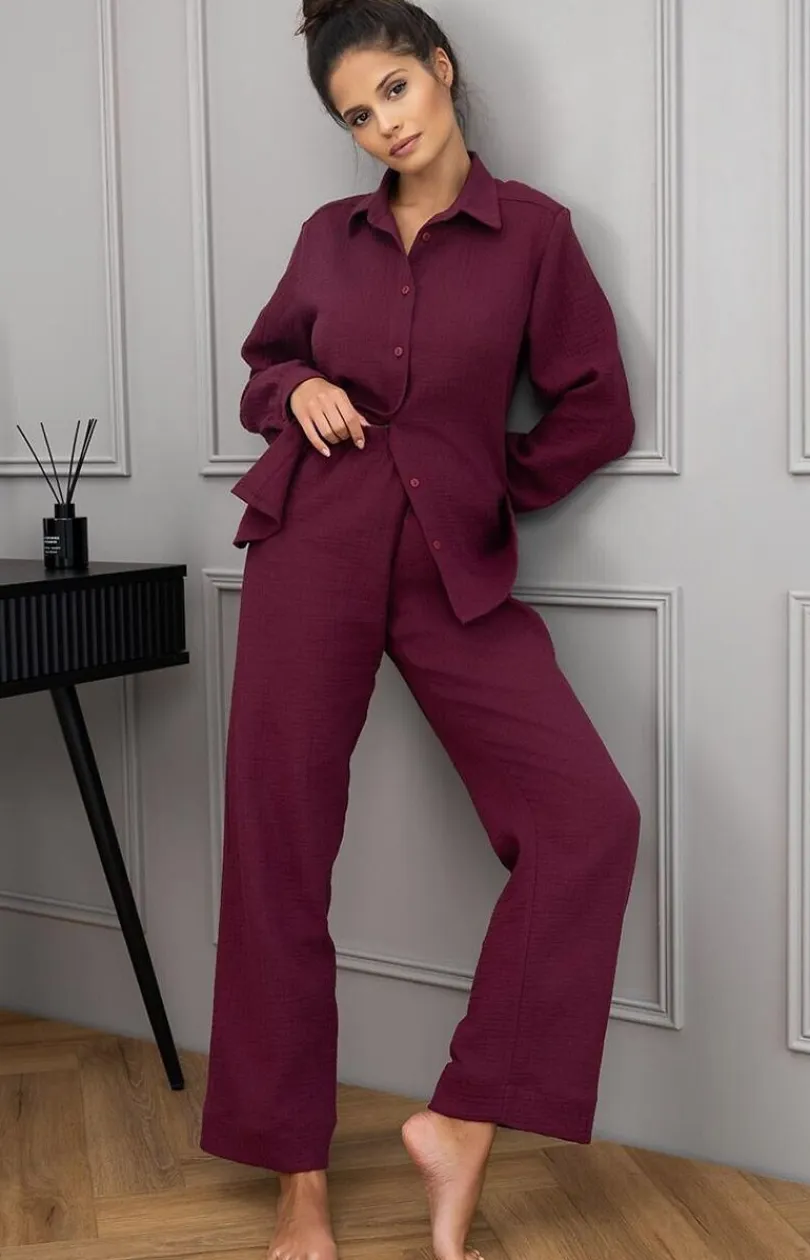 Damskie SENSIS Bielizna Homewear|Piżamy Damskie - rozpinana piżama damska Colette