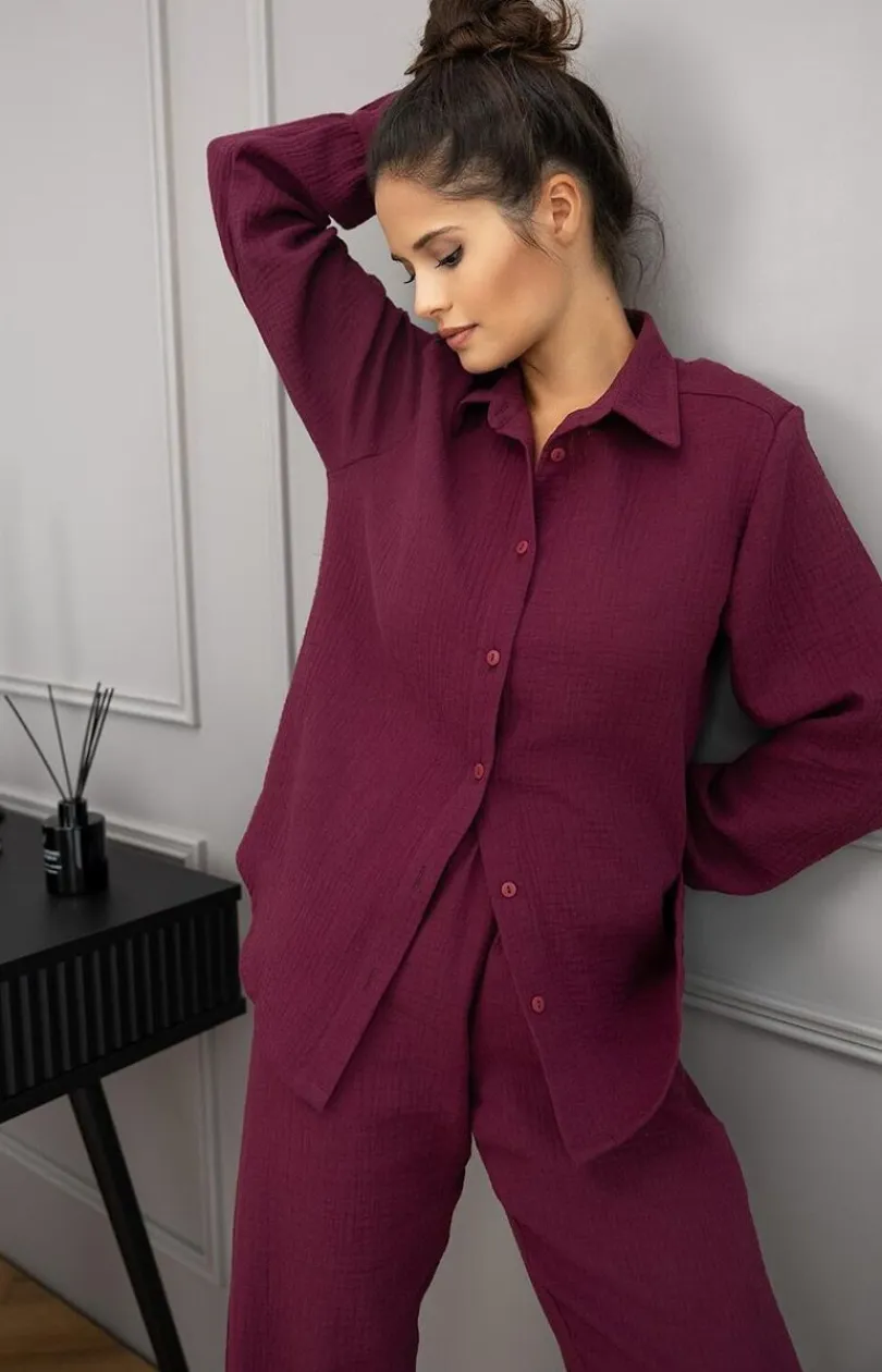 Damskie SENSIS Bielizna Homewear|Piżamy Damskie - rozpinana piżama damska Colette