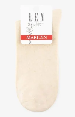 Marilyn Skarpetki - Skarpetki damskie z dodatkiem lnu kremowe Len Line