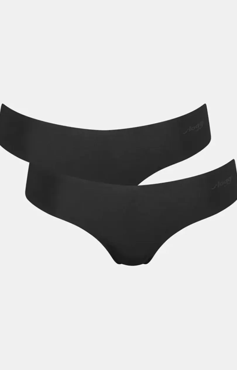 Damskie Sloggi Wielopaki Damskie|Stringi Damskie - 2-pack tringi damkie bezzwowe czarne Zero Microfibre 2.0 Hiptring 2P 10214636
