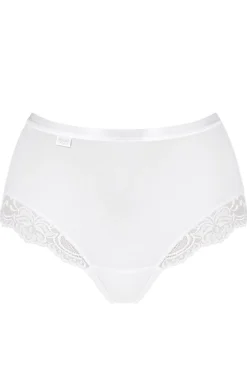 Damskie Sloggi Figi, Stringi, Panty|Majtki Z Wysokim Stanem - Romance Maxi białe figi z wyższym stanem plus size 10031897