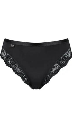 Damskie Sloggi Figi Damskie - Romance Tai czarne figi damskie z koronką 10031895