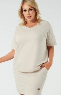 Italian Fashion Moda - pódnica damka mini beżowa tella